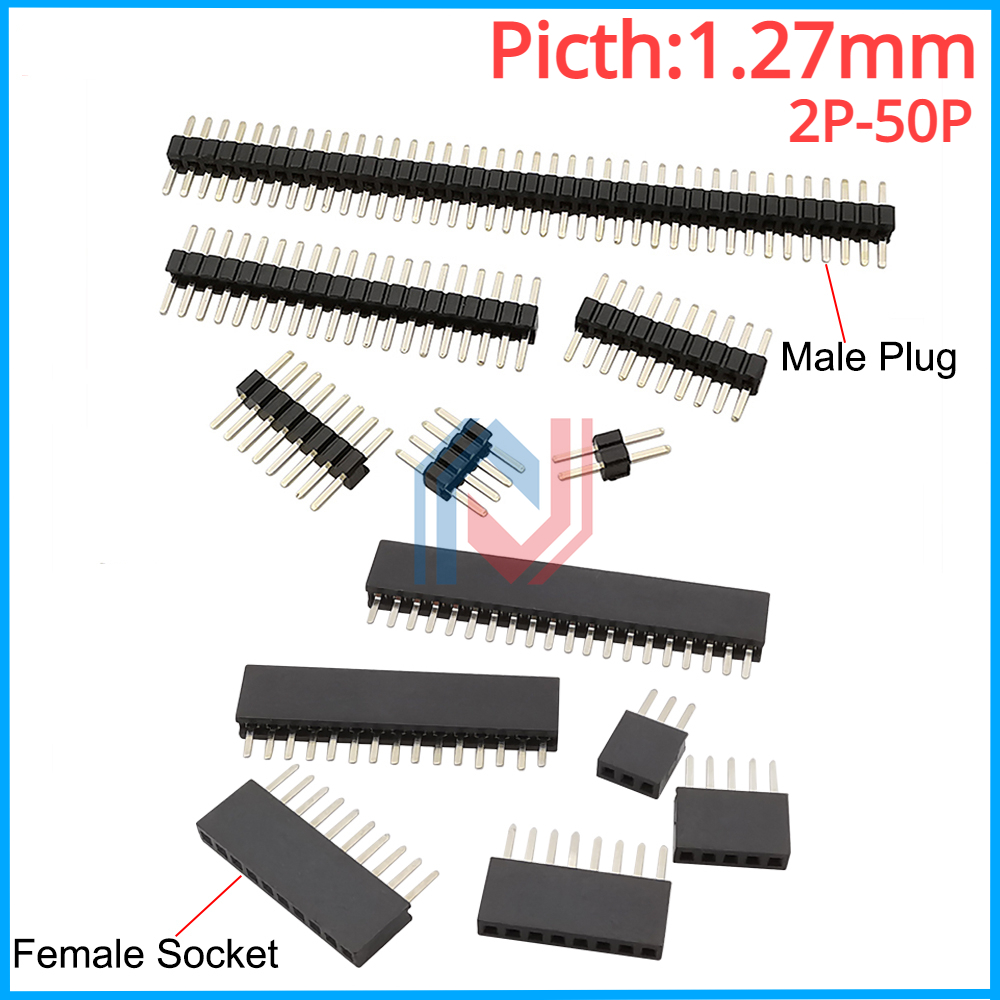 Male Female Header Pin - 10 ピース/ロット 1.27 ミリメートル単列オスメスプラグソケット分離型 PCB ボードピンヘッダーコネクタ