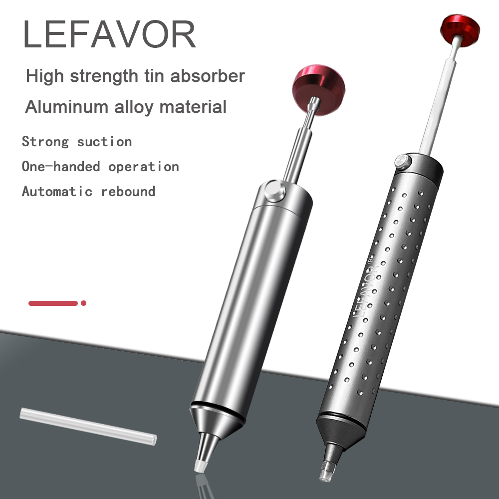 Desoldering Pump Solder - LEFAVOR アルミ強力なはんだ除去ポンプ吸引錫ガンはんだ吸盤ペン除去真空はんだごて溶接修復ツール