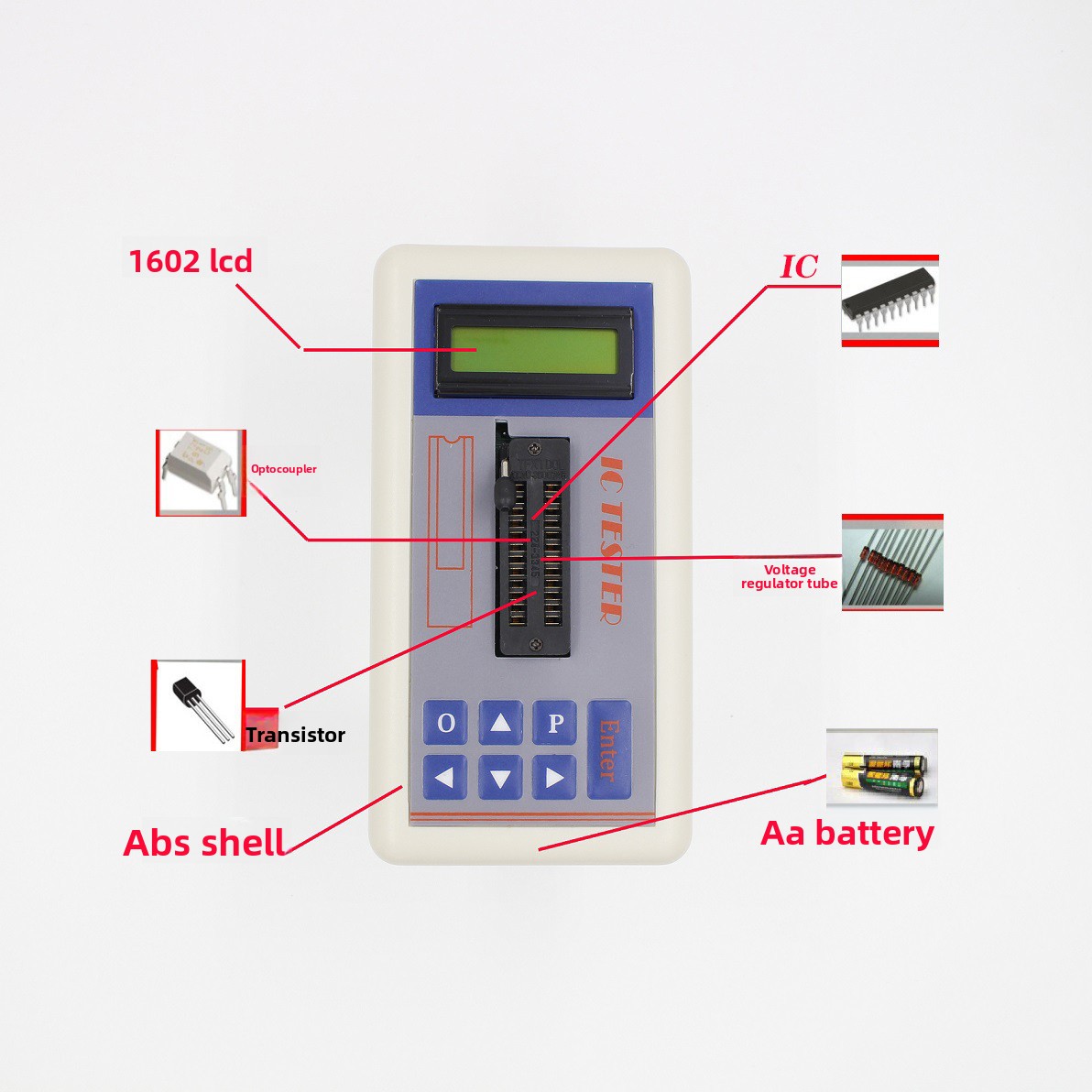 Diy Electronics Shop - TSH‑06F ICトランジスタテスター 電子修理店 DIYプロジェクト 実験室機器用