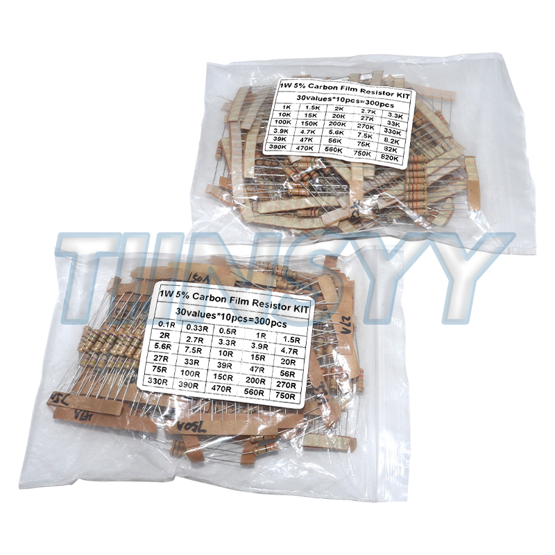 Diy Electronics Components Kit - 300 個の抵抗キット 1W 5% カーボンフィルム抵抗 30