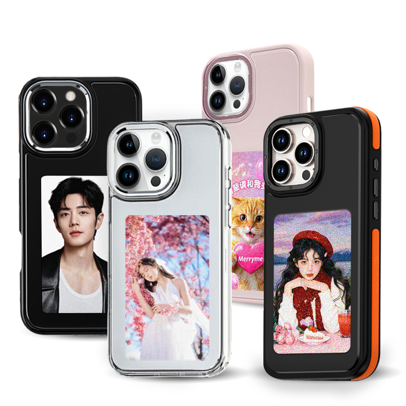 Diy Electronics Case - NFCインクスクリーン搭載スマホケース Aermy DIYスクリーン 4色表示 モバイルフォンカバー iPhone