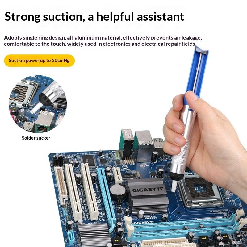 Desoldering Pump Solder - はんだ吸い取りポンプ 1 つの頑丈なアルミニウム金属製はんだ吸い取りペン、ワークショップのメンテナンスに最適な長期的な性能