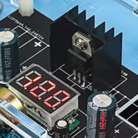 Diy Electronics - LM317 電圧レギュレータ電源ボードキット DIY 調整可能な 1.25-12V モジュール、電圧計付き、電子学習やテスト用