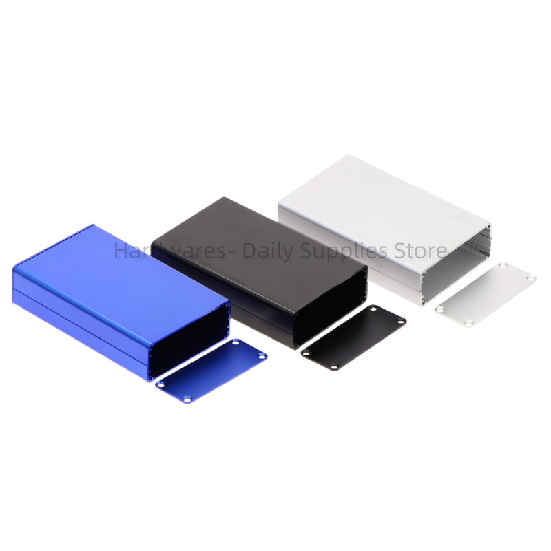 Diy Enclosure For Electronics - アルミ PCB 計器ボックスエンクロージャ電子プロジェクトケースパネルネジ DIY 内蔵溝シルバーブラックブルー 80x50x20mm