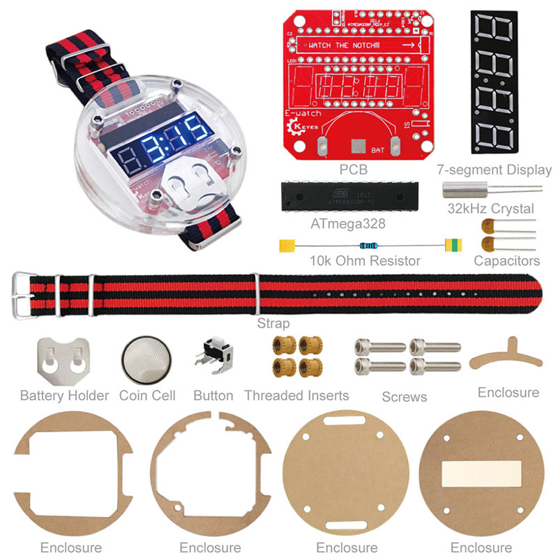 電子時計部品学習ハードウェアアセンブリをベースにしたシングル - Arduino Diy Electronics のレビューと価格