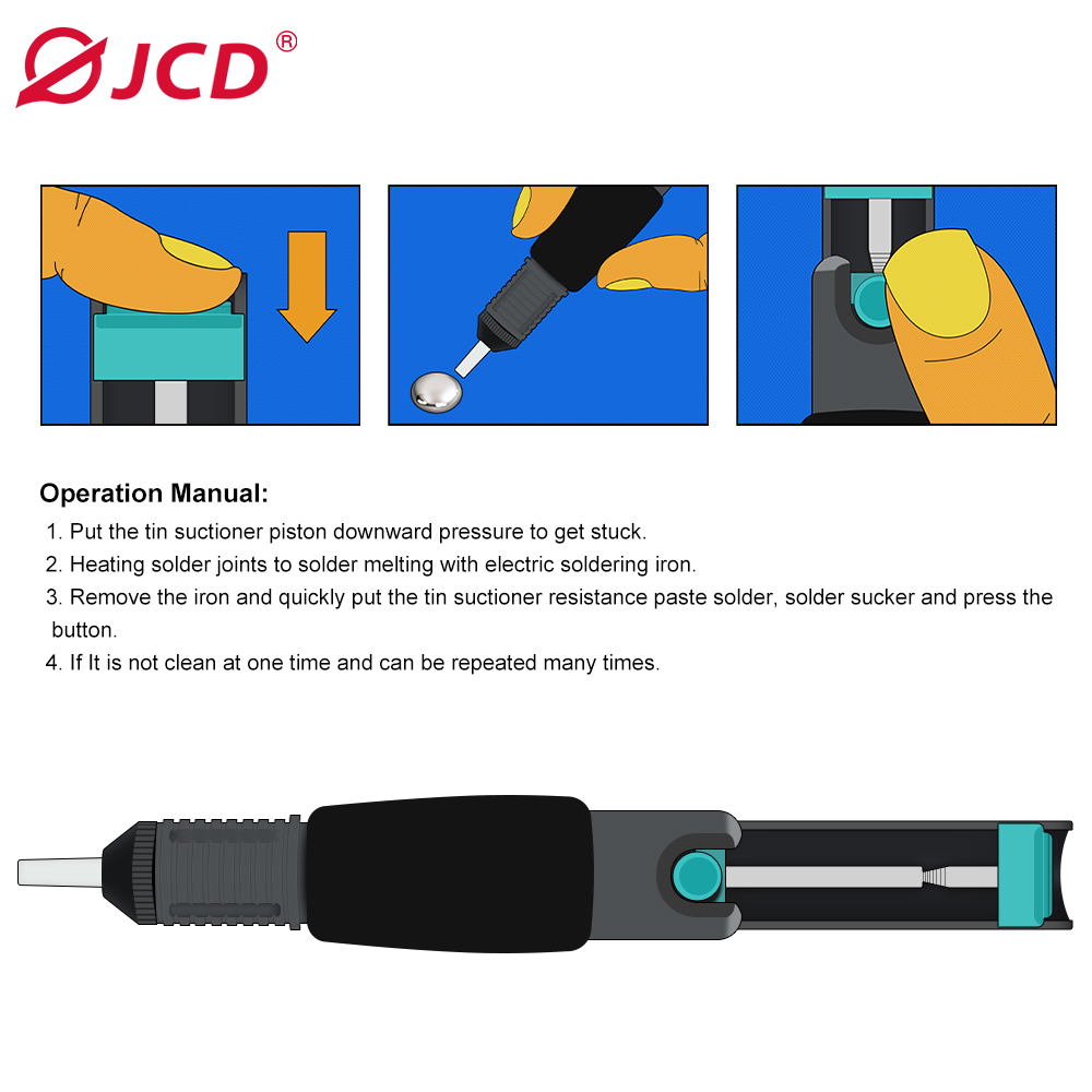 JCD アルミ金属はんだ吸い取りポンプ吸引錫ガンはんだ吸盤ペ - Desoldering Pump Solder のレビューと価格