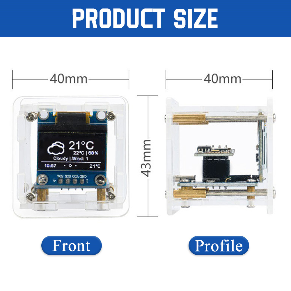 ESP8266 ミニ天気時計 WIFI デジタル時計電子多機 - Diy In Electronics のレビューと価格