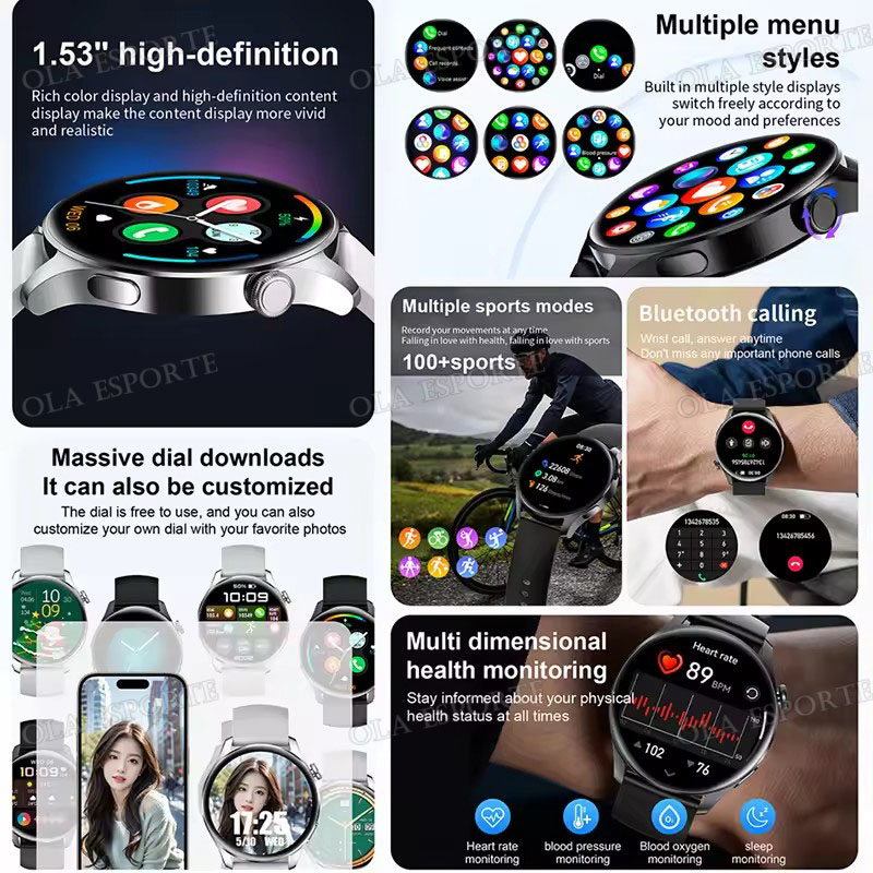 男女兼用新型スマートウォッチ BT通話 メッセージ通知 健康 - Diy Electronics For Adults のレビューと価格